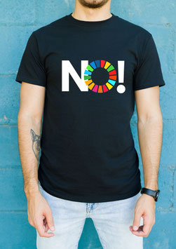 Herrenshirt schwarz „NO!“ - mit Österreich ist Frei Logo am Ärmel