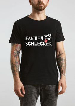 Herrenshirt schwarz „Faktenschlecker“ - mit Österreich ist Frei Logo am Ärmel