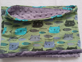 LOOP Katzen und Fische, grün, blau und grau 38