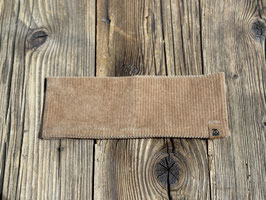 Stirnband gerade aus Jerseycord in camel beige
