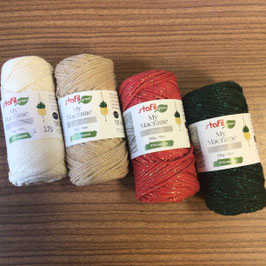 Stafil Macrame`-Garn 2mm mit Glitzer
