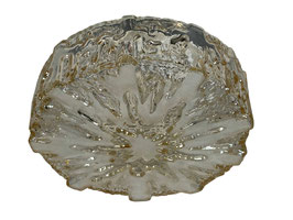 60er 70er Jahre Deckenlampe Plafoniere Flush Mount Glas Metall Space Age Design