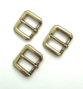 FIBBIA 20 mm SQUADRATA ANGOLI SMUSSATI BRONZO LUCIDO