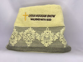 European Flower Fashion Soft  Cotton Embroidery  Bath Towel 27.5*12.75 inches(Yellow) 欧洲花时尚柔软纯棉刺绣浴巾 27.5* 12.75英寸（黄色）