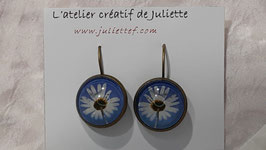 Dormeuses cabochons marguerites