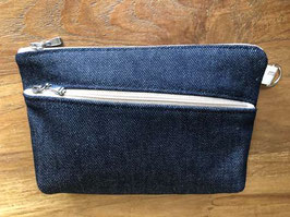 Grand portefeuille jean noir brut