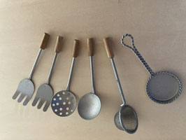 Großes Küchengeräte-Set 6-teilig mit Holzgriff