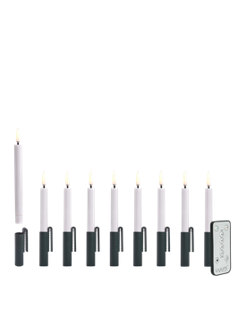 UYUNI LED mini taper candle with green mini taper clips (set van 9 stuks) 1,3 x 13,8 cm