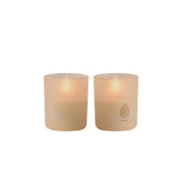 UYUNI GLASS CANDLES Beige - set van 2 (h: 7 cm en b: 6 cm)