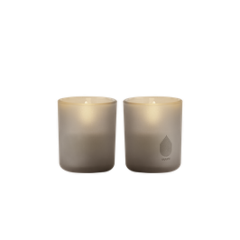 UYUNI GLASS CANDLES Sandstone - set van 2 (h: 7 cm en b: 6 cm)