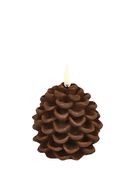 UYUNI LED waxkaars Pinecone in donkerbruin; ca. 7 x 7 cm