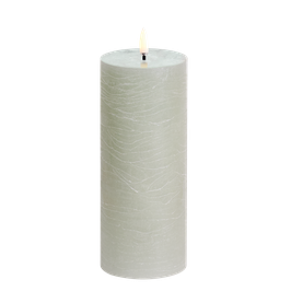 UYUNI LED pillar candle, Dusty Green Rustic, 7,8 x 20 cm