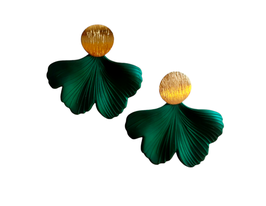 PENDIENTES GINKGO | verde oscuro