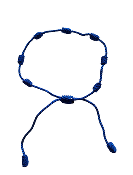 Pulsera azul 7 nudos