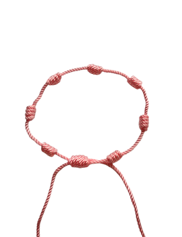 Pulsera rosa 7 nudos