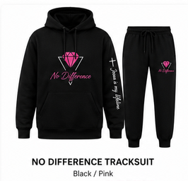 No Difference Logo Tracksuit – Black/Pink