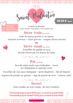 Menu de Saint Valentin