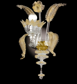 Lieszt Murano glass wall lamp with gold