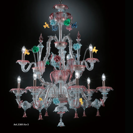 Goldoniane carezzonico Murano glass chandelier