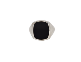 Moderner Siegelring aus 925 Silber mit Onyx