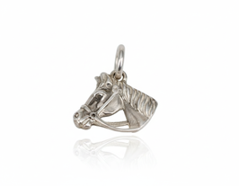 Pferdekopf-Anhänger mit Trense aus 925 Sterling Silber