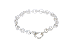 Silberarmband mit Herz-Karabiner