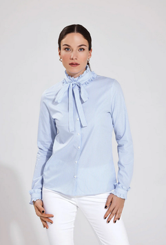Bluse mit hellblauem Streif