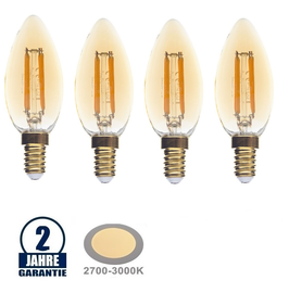4 Stück Package: 4W LED Vintage E14 Warmweiß