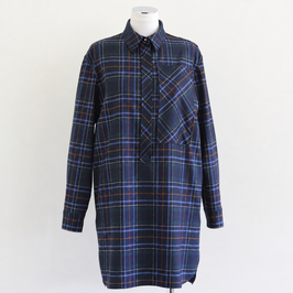 CEDRIC CHARLIER ARCHIVE SHIRT DRESS CHECK NAVY 40size