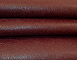 Demi peau de vachette grainée bordeaux