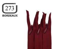 Fermeture éclair YKK bordeaux invisible