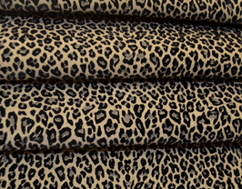 Morceau de cuir de veau velours imprimé léopard
