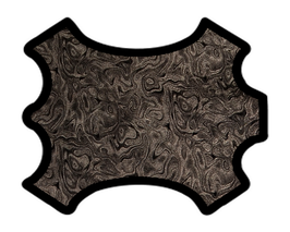 Peau d'agneau argent métallisé motif encre