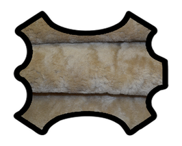 Peau d'agneau lainé mérinos double face beige foncé