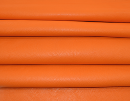 Demi peau de veau grainé mandarine