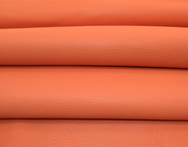 Morceau de cuir de veau grainé corail