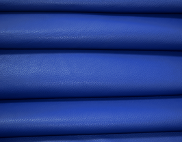 Peau de vachette grainée bleu roi