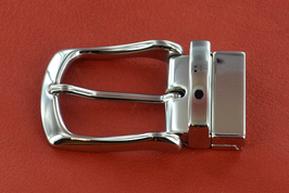 Boucle de ceinture argent brillant à griffes réversibles 35mm