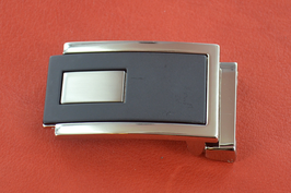 Boucle de ceinture à griffes argent et noir mat 35mm