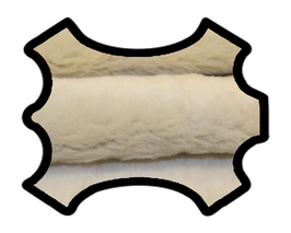 Peau d'agneau lainé double face écru et camel