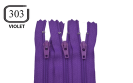 Fermeture éclair YKK violet en nylon non séparable