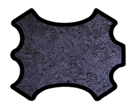 Peau d'agneau bleu métallisé motif encre