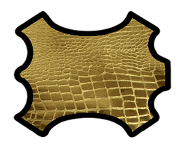 Peau de chèvre dorée imprimée crocodile