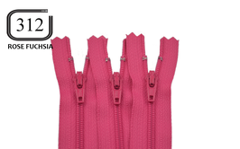 Fermeture éclair YKK rose fuchsia en nylon non séparable