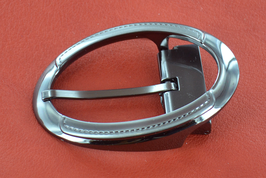 Boucle de ceinture ovale argent sombre à griffes 35mm