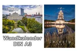 Wandkalender "Leipzig 2025" von Strohhut Pictures im Hoch- oder Querformat