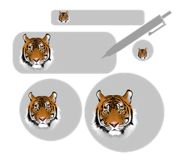 Schulstarter-Set blanko - 90 teilig | Tiger grau