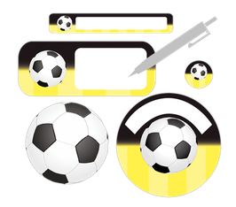 Schulstarter-Set blanko - 90 teilig | Fußball - schwarz gelb