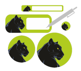 Schulstarter-Set blanko - 90 teilig | Schwarzer Panther - grün