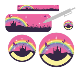 Schulstarter-Set blanko - 90 teilig | Märchenschloss mit Regenbogen